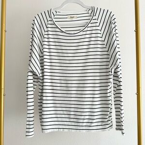 Madewell White Black Striped Long Sleeve Soft Tee Women’s‎ Sz XS
